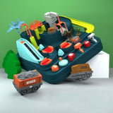 Dinosaur Track Car Adventure Toy Pull Back Christmas Gift Elevator Educational Toys - Front View