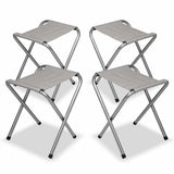 Folding Camping Table Aluminium Portable Picnic Outdoor BBQ Desk 4 Cloth Stool - Low Angle