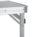 Folding Camping Table Aluminium Portable Picnic Outdoor BBQ Desk 4 Cloth Stool - 45-Degree Angle