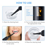 Electric Ultrasonic Dental Tartar Plaque Calculus Tooth Remover Set Kits Cleaner with LED Screen - Rear View