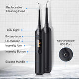 Electric Ultrasonic Dental Tartar Plaque Calculus Tooth Remover Set Kits Cleaner with LED Screen - Low Angle