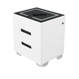 Smart Bedside Tables Side 3 Drawers Wireless Charging Nightstand LED Light USB Right Hand Connection - Front View
