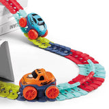 Changeable Track In The Dark Track with LED Light-Up Race Car Flexible Track Toy 92 - Side View