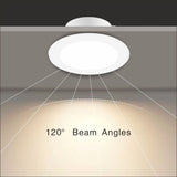 5 PCS LED DOWNLIGHT KIT 90MM NON DIM 10W 3 COLOR IN 1 WARM WHITE COOL WHITE DAY LIGHT TRI COLOR - 45-Degree Angle