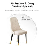 VELLUTO Golden Frame Mid Century Modern Dining Chair Faux Leather Side Chair Upholstered Dining Chairs Set of 2 - Front View