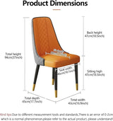 VELLUTO Golden Frame Mid Century Modern Dining Chair Faux Leather Side Chair Upholstered Dining Chairs Set of 2 - Top-Down View