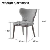 VELLUTO Modern Kitchen Dining Room Chairs Faux Leather Flannel Accent Chairs Metal Vanity Lounge Chair with Back for Living Room Set of 2 (Dark Grey)