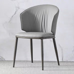 VELLUTO Modern Armless Upholstered Side Chair with Metal Legs for Kitchen & Dining Set of 2 (Grey)