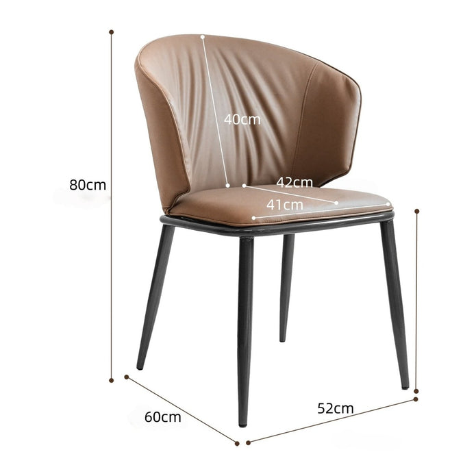 VELLUTO Modern Armless Upholstered Side Chair with Metal Legs for Kitchen & Dining Set of 2 (Grey)