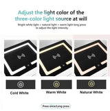 Smart Bedside Tables Finger Print Lock Side 3 Drawers Wireless Charging USB Nightstand LED AU - Front View