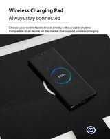 Smart Bedside Tables Side 3 Drawers Wireless Charging USB Right Hand Nightstand LED Light AU - Top-Down View