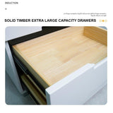 Smart Bedside Tables Side 3 Drawers Wireless Charging USB Right Hand Nightstand LED Light AU - 45-Degree Angle