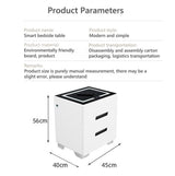 Smart Bedside Tables Side 3 Drawers Wireless Charging USB Right Hand Nightstand LED Light AU - Extra Image