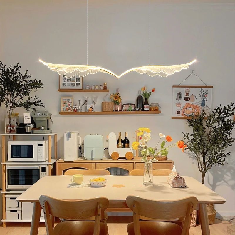 BAMDECOR Wing-Shaped LED Ceiling Light 3-Color Changeable Stepless Dimming High Light Transmission Board Modern Lighting Fixture