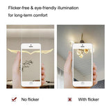 BAMDECOR Wing-Shaped LED Ceiling Light 3-Color Changeable Stepless Dimming High Light Transmission Board Modern Lighting Fixture