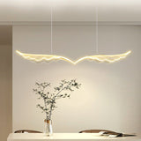 BAMDECOR 150cm Wing-Shaped LED Ceiling Light 3-Color Changeable Stepless Dimming High Light Transmission Board Modern Lighting Fixture - Front View