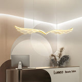 BAMDECOR 150cm Wing-Shaped LED Ceiling Light 3-Color Changeable Stepless Dimming High Light Transmission Board Modern Lighting Fixture - Side View