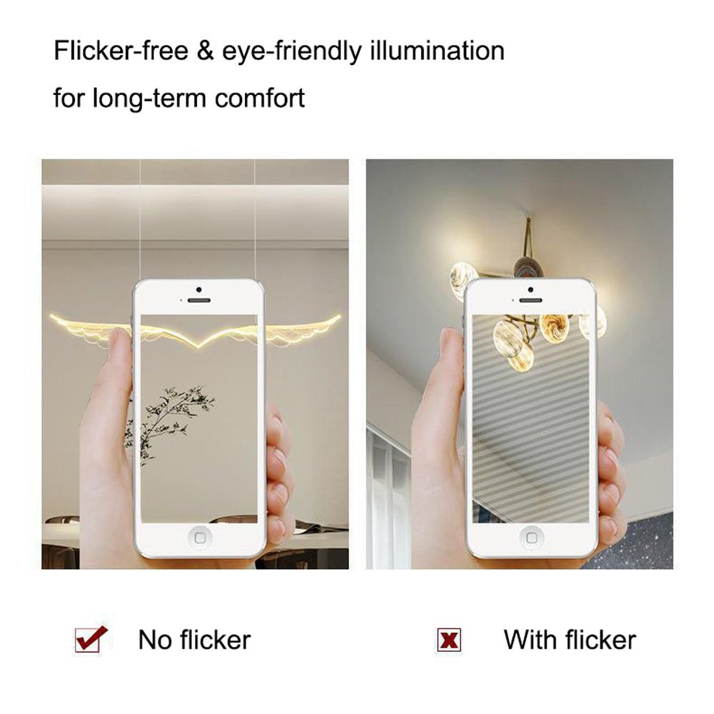 BAMDECOR 150cm Wing-Shaped LED Ceiling Light 3-Color Changeable Stepless Dimming High Light Transmission Board Modern Lighting Fixture