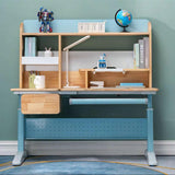 Solid Rubber Wood Height Adjustable Children Kids Ergonomic Blue Study Desk Chair Set 120cm AU