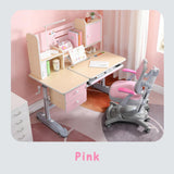 Height Adjustable Children Kids Ergonomic Study Desk Chair Set 120cm Pink AU - Low Angle