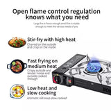 2 Burner Butane Countertop Stove, Portable Adjustable Burners with Carry Case, Portable Camping Stove with Baking Tray - Top-Down View