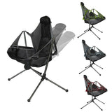 Camping Chair Foldable Swing Luxury Recliner Relaxation Swinging Comfort Lean Back Outdoor Folding Chair Outdoor Freestyle Portable Folding Rocking Chair Green - Front View