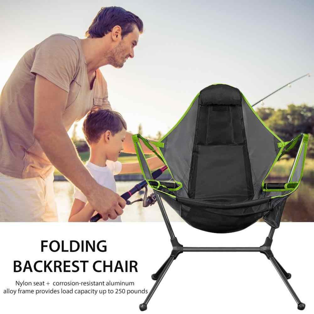 Camping Chair Foldable Swing Luxury Recliner Relaxation Swinging Comfort Lean Back Outdoor Folding Chair Outdoor Freestyle Portable Folding Rocking