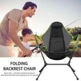 Camping Chair Foldable Swing Luxury Recliner Relaxation Swinging Comfort Lean Back Outdoor Folding Chair Outdoor Freestyle Portable Folding Rocking Chair Grey - Front View