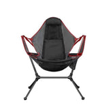 Camping Chair Foldable Swing Luxury Recliner Relaxation Swinging Comfort Lean Back Outdoor Folding Chair Outdoor Freestyle Portable Folding Rocking Chair Grey - Top-Down View