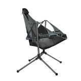 Camping Chair Foldable Swing Luxury Recliner Relaxation Swinging Comfort Lean Back Outdoor Folding Chair Outdoor Freestyle Portable Folding Rocking Chair Grey - Rear View