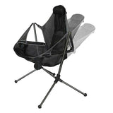 Camping Chair Foldable Swing Luxury Recliner Relaxation Swinging Comfort Lean Back Outdoor Folding Chair Outdoor Freestyle Portable Folding Rocking Chair Grey - Close-Up Angle