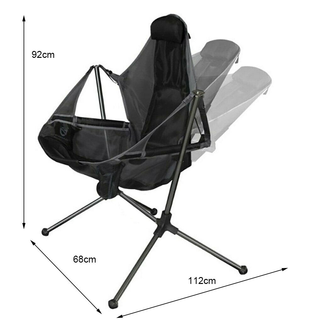 Camping Chair Foldable Swing Luxury Recliner Relaxation Swinging Comfort Lean Back Outdoor Folding Chair Outdoor Freestyle Portable Folding Rocking