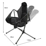 Camping Chair Foldable Swing Luxury Recliner Relaxation Swinging Comfort Lean Back Outdoor Folding Chair Outdoor Freestyle Portable Folding Rocking