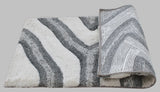 Swirl 3D Design Tufted Soft Pile Bathmat - 50x80 - Side View