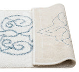Cotton Medallion Tufted Non Slip Jacquard Bath mat - Top-Down View