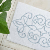 Cotton Medallion Tufted Non Slip Jacquard Bath mat - Front View