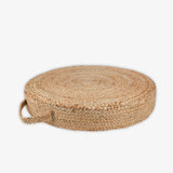 Jute Hand Braided natural floor-pallet cushion 60 x 60 x 20 cm - Top-Down View