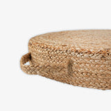 Jute Hand Braided natural floor-pallet cushion 60 x 60 x 20 cm - Front View