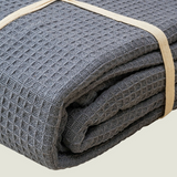 Cotton Woven Waffle Blanket 228 x 228 cm - Front View