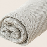 Organic Cotton Knitted Throw Blanket 180 x 230 cm - Front View