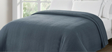 Organic Woven Herringbone Blue Blanket 228 x 228 cm - Front View