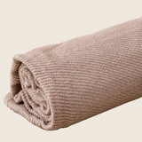 Woven Natural Pink Bed Throw with Tassel 150 x 200 cm - Front View
