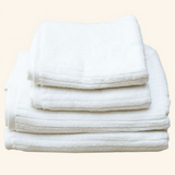White Stripe Organic Soft 6 pcs Towel Set - Front View