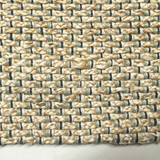 Hand Braided Jute Runner with Green Textured Weave 50 x 120 cm - Top-Down View