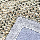 Hand Braided Jute Runner with Green Textured Weave 50 x 120 cm - Side View