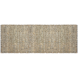 Hand Braided Jute Runner with Green Textured Weave 50 x 120 cm - Front View