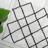 Soft Cotton Bath Rug Tufted Jacquard Design - Front View