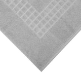 Microfiber Soft Non Slip Bath Mat Check Design (Grey) - Side View