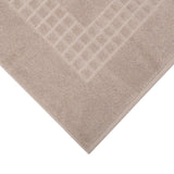 Microfiber Soft Non Slip Bath Mat Check Design (Taupe) - Side View