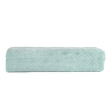 Premium Velour Diamond Design Jacquard Bath Towel (Aqua) - Side View